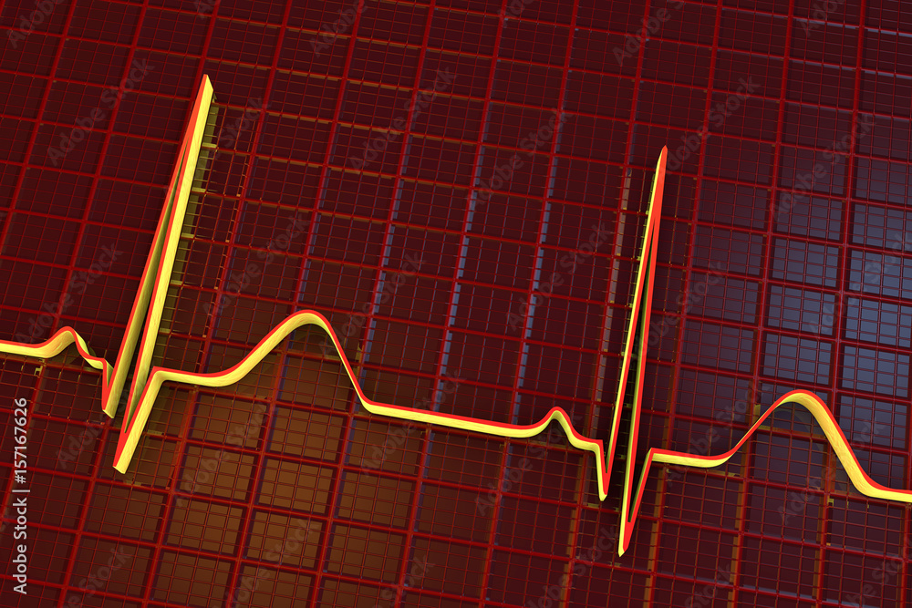 Naklejka premium Electrocardiogram, ECG medical background, scienctific background 3D illustration