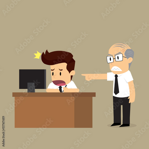 The boss forced to work hard