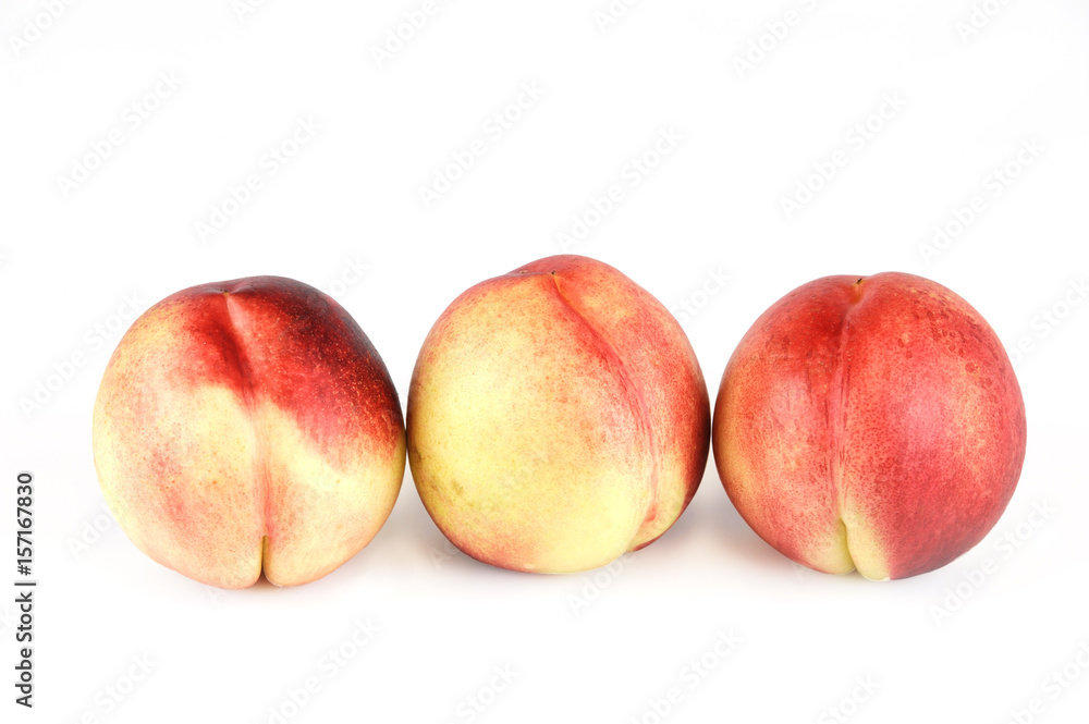 fresh white peach isolated on white background fresh white peach isolated on white background