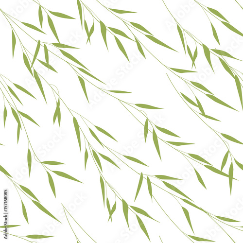 Seamless pattern of bamboo leaves © Miroslava Hlavacova