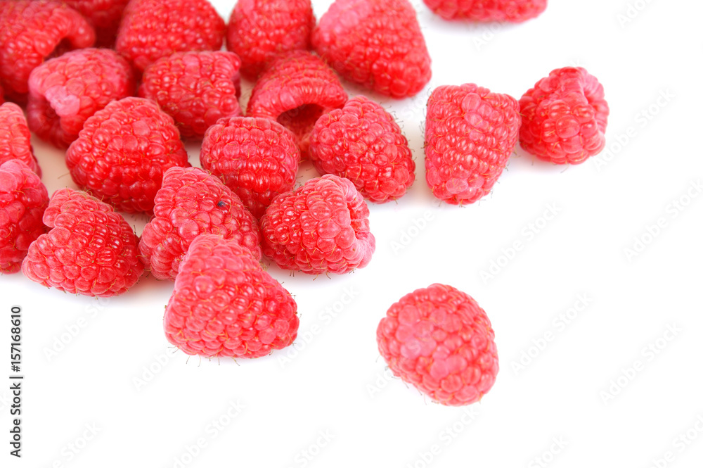 fresh raspberry isolated on white background