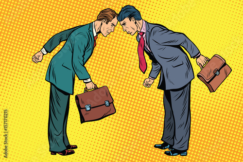 Business competition, two businessman in conflict