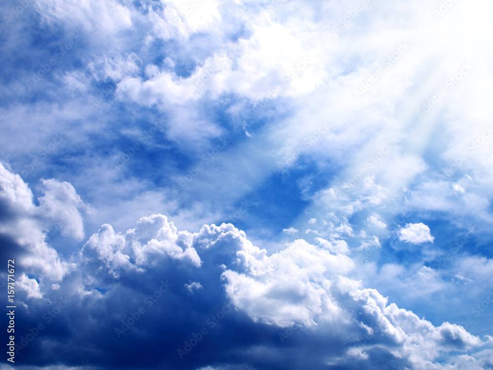 cloudy sky highlighted by sun, copy space cloudy sky highlighted by sun, copy space