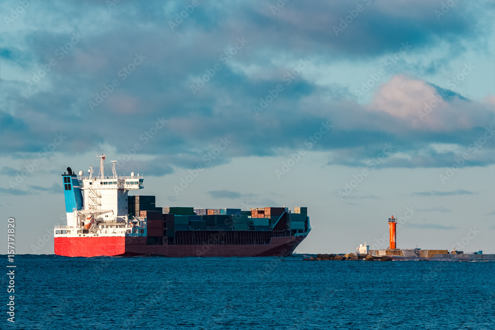 Red container ship Red container ship