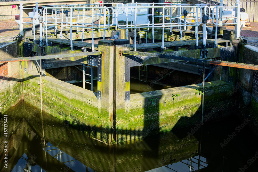 Lock Gates at Oulton Broad in Oulton