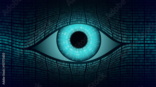 Big brother electronic eye concept, technologies for the global surveillance, security of computer systems and networks
