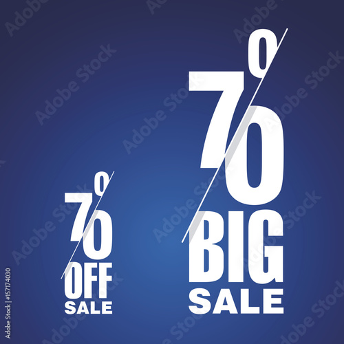 Big Sale 70 percent off two fold blue background