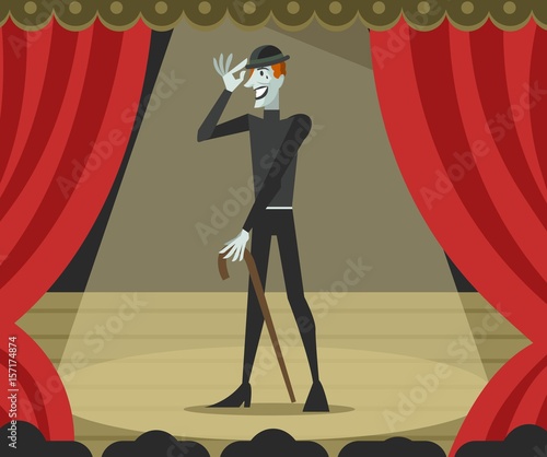 mime performance on stage