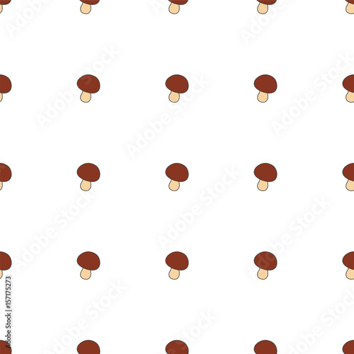 Mushroom hand drawn on white background. Hand drawn seamless orn
