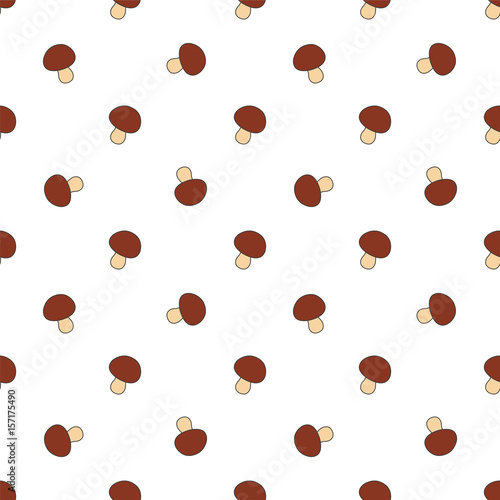 Mushroom hand drawn on white background. Hand drawn seamless orn
