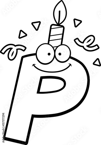 Cartoon Letter P Birthday