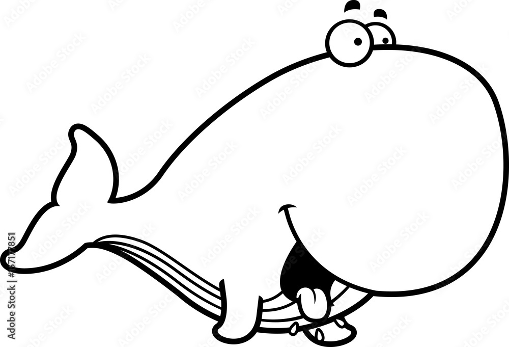 Fototapeta premium Hungry Cartoon Whale