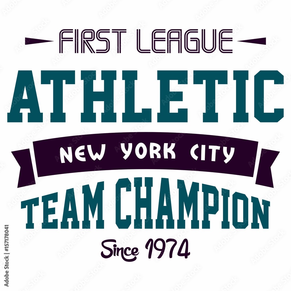 design irst league athletic for t-shirts