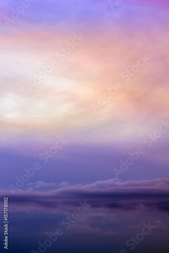 Sunset, purple and multicolored sky, cloudscape background.