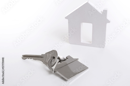 House model and key on white background