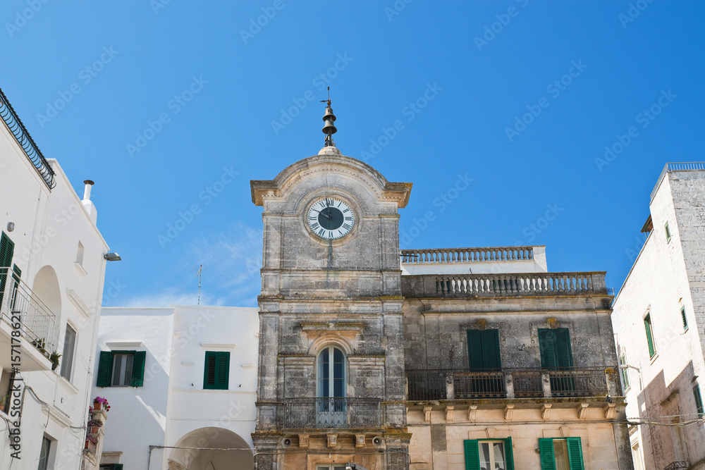 Clocktower of Cisternino. Puglia. Italy. 