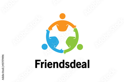 Colorful Abstract People Logo Design Illustration