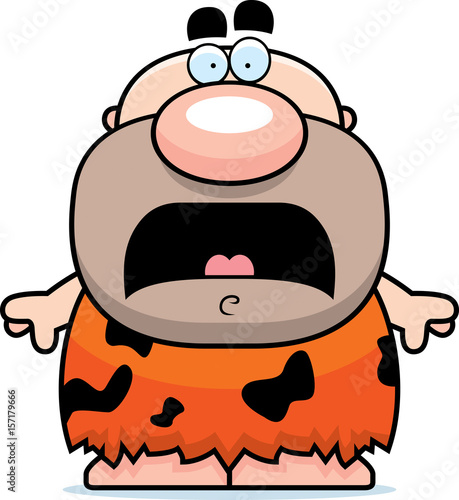Scared Cartoon Caveman