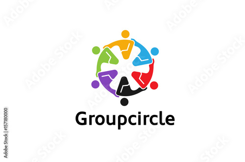 Colorful Abstract People Logo Design Illustration