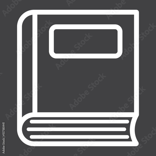 Book line icon, Education and school, vector graphics, a linear pattern on a black background, eps 10.