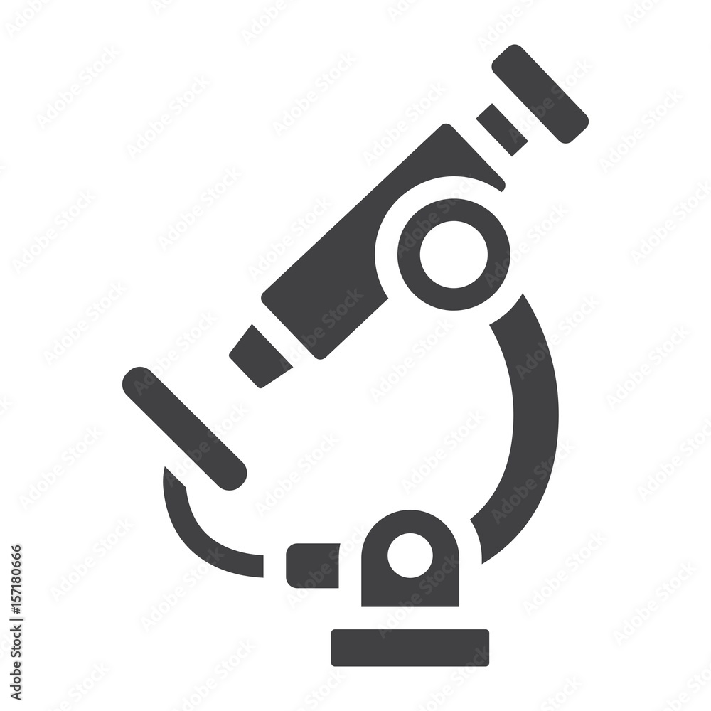 Microscope solid icon, Education and science, vector graphics, a filled pattern on a white background, eps 10. Microscope solid icon, Education and science, vector graphics, a filled pattern on a white background, eps 10.