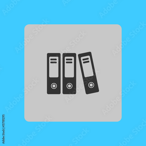 Office folders with papers and documents. Archives folder icon. 