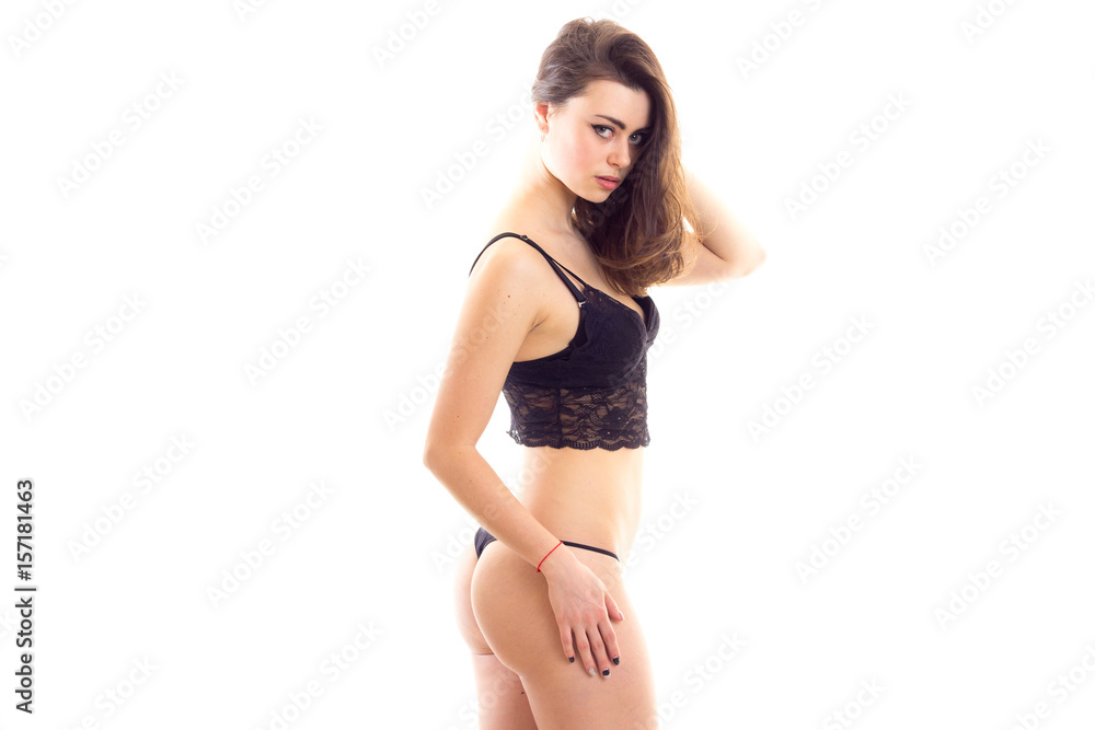 Young woman in black lingerie Young woman in black lingerie