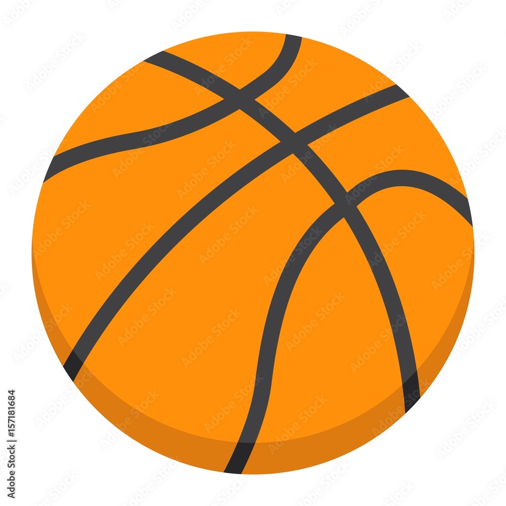 Basketball ball flat icon, sport and game, vector graphics, a colorful solid pattern on a white background, eps 10.