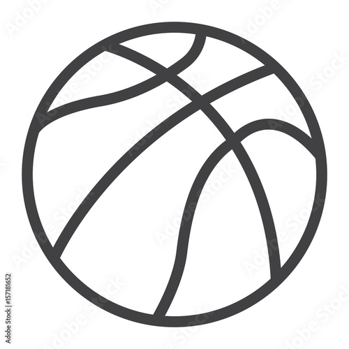 Basketball ball line icon, sport and game, vector graphics, a linear pattern on a white background, eps 10. photo