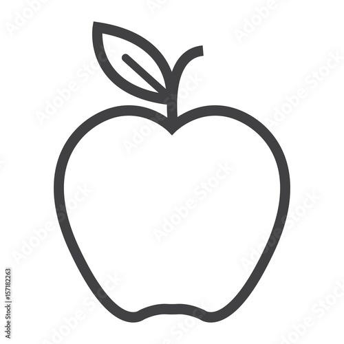 Fototapeta Apple line icon, food and fruit, vector graphics, a linear pattern on a white background, eps 10.