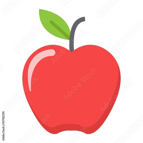 Apple flat icon, food and fruit, vector graphics, a colorful solid pattern on a white background, eps 10.