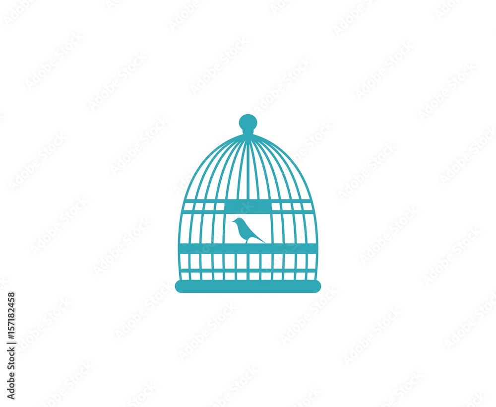 Bird in cave cage logo