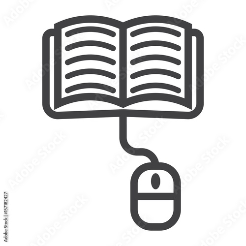 Online learning line icon, education and internet, vector graphics, a linear pattern on a white background, eps 10.