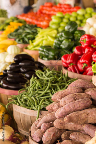 Baskets of Vegetables at the Farmers Market