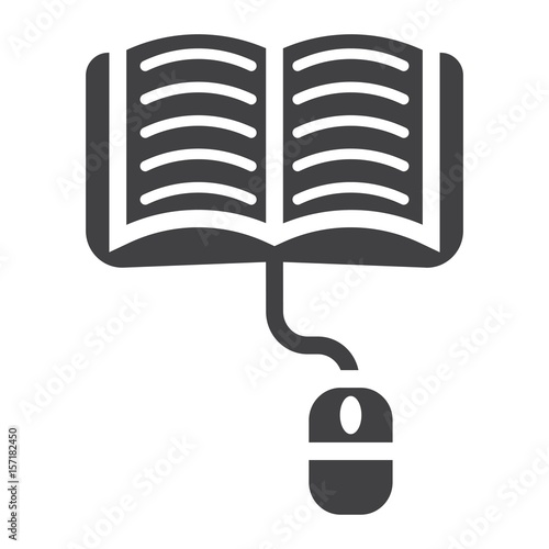 Online learning solid icon, education and internet, vector graphics, a filled pattern on a white background, eps 10.