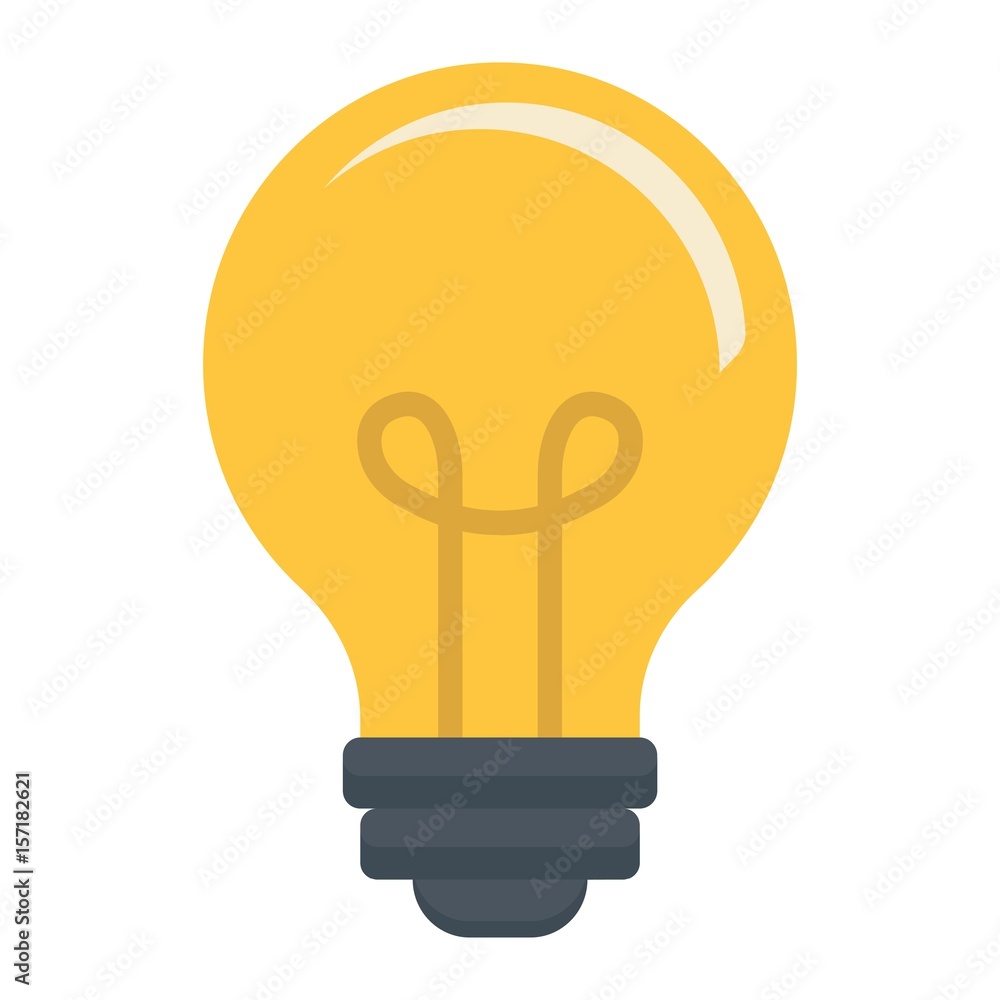 Light Bulb flat icon, lamp and idea, light vector graphics, a colorful solid pattern on a white background, eps 10. Light Bulb flat icon, lamp and idea, light vector graphics, a colorful solid pattern on a white background, eps 10.