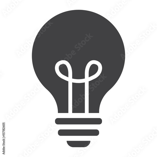 Light Bulb solid icon, lamp and idea, light vector graphics, a filled pattern on a white background, eps 10.