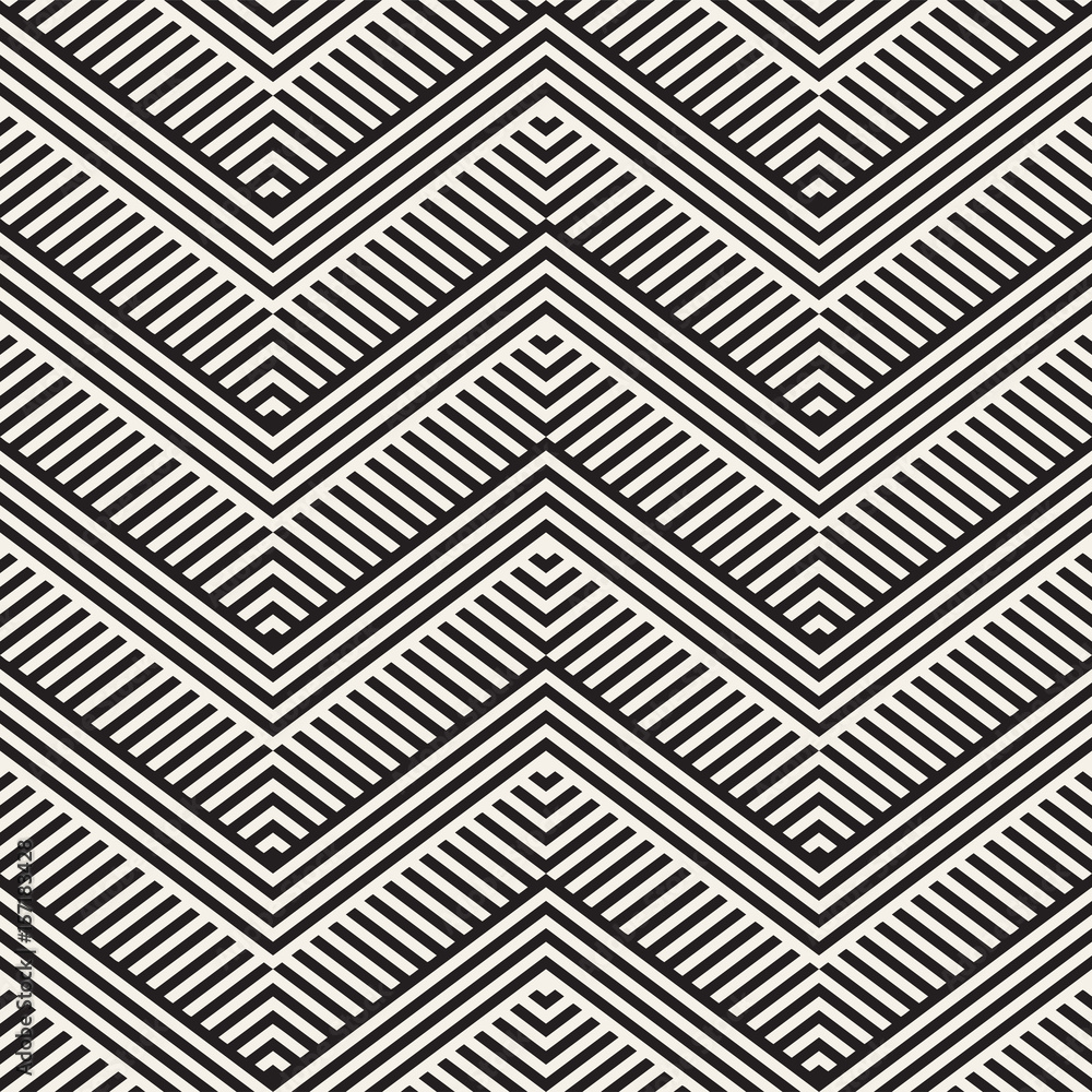 Abstract ZigZag Parallel Stripes. Stylish Ethnic Ornament. Vector Seamless Pattern. Abstract ZigZag Parallel Stripes. Stylish Ethnic Ornament. Vector Seamless Pattern.
