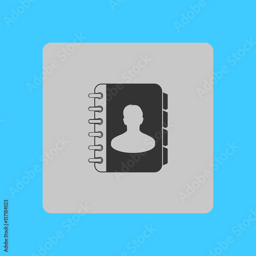 Address book icon vector. Flat design style. 