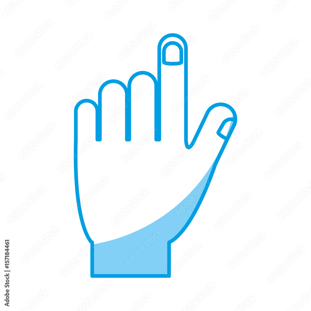 human hand icon over white background. vector illustration