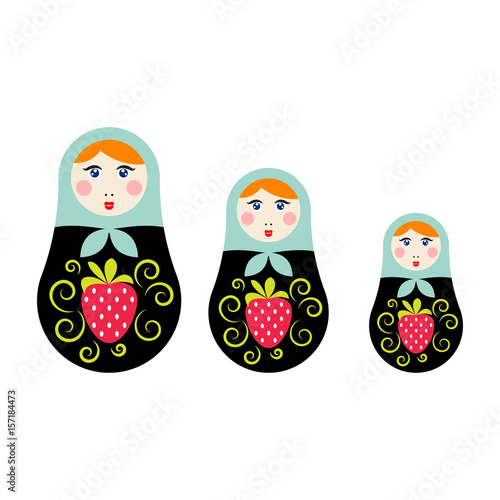 Russian nesting doll vector illustration.