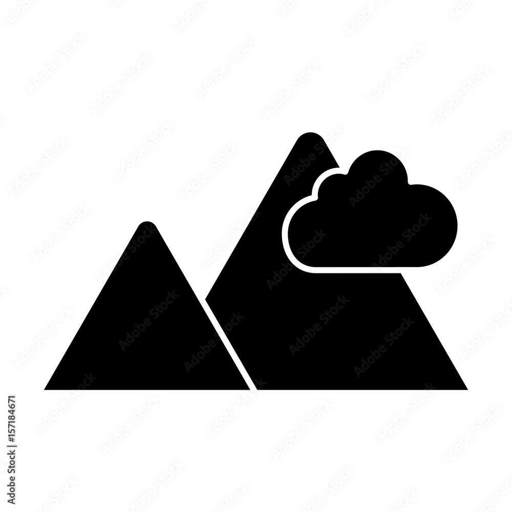 cloud and mountains icon over white background. vector illustration cloud and mountains icon over white background. vector illustration