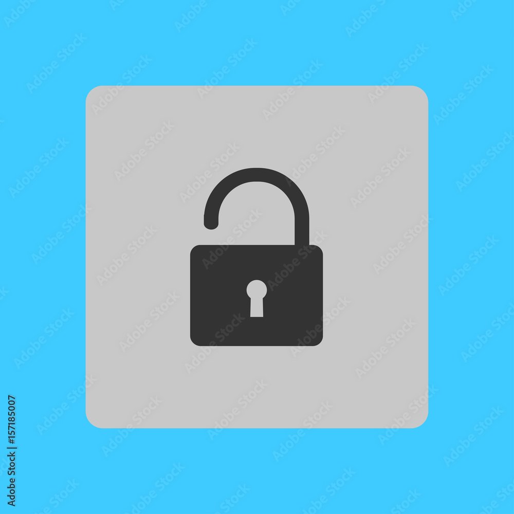 Unlock icon. Flat design style. Access to the user. Unlock icon. Flat design style. Access to the user.