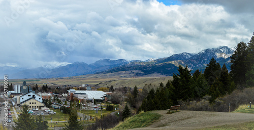 Clouds rolling over the Bridger mountains in Bozeman MT photo