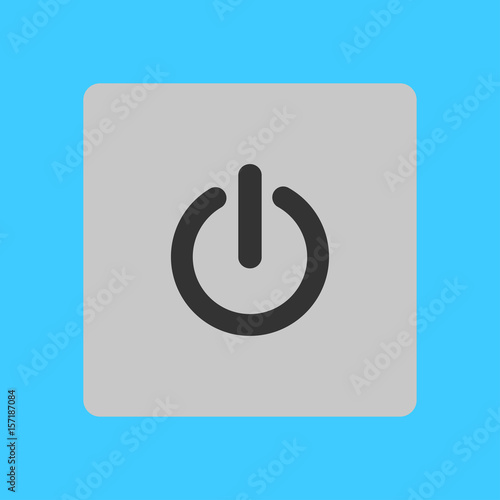 Power sign icon. Power button. Close application. Flat design style. 