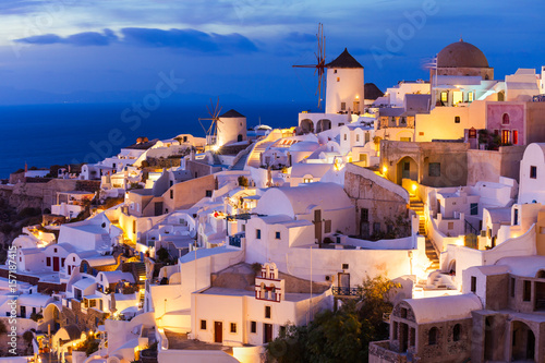 Windmills on Santorini island