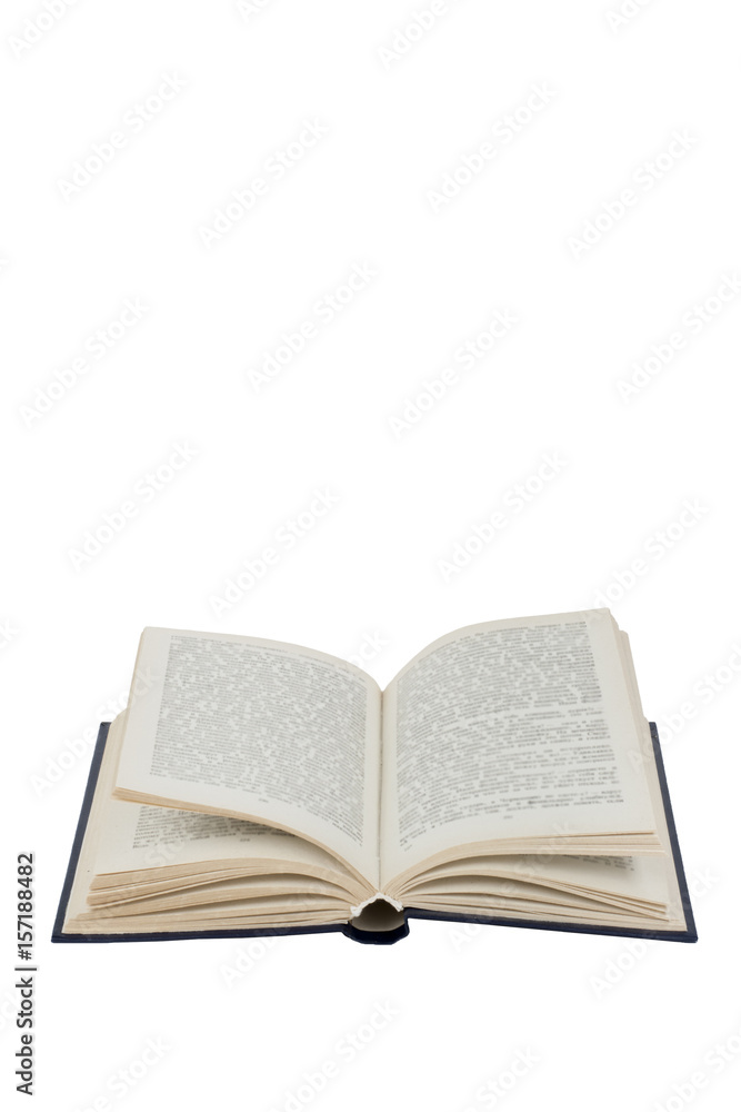 Open book isolated on white background. Back to school. Copy space for ad text. Open book isolated on white background. Back to school. Copy space for ad text.