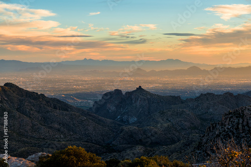 Sunset on Mt Lemmon overlooking Tucson Arizona