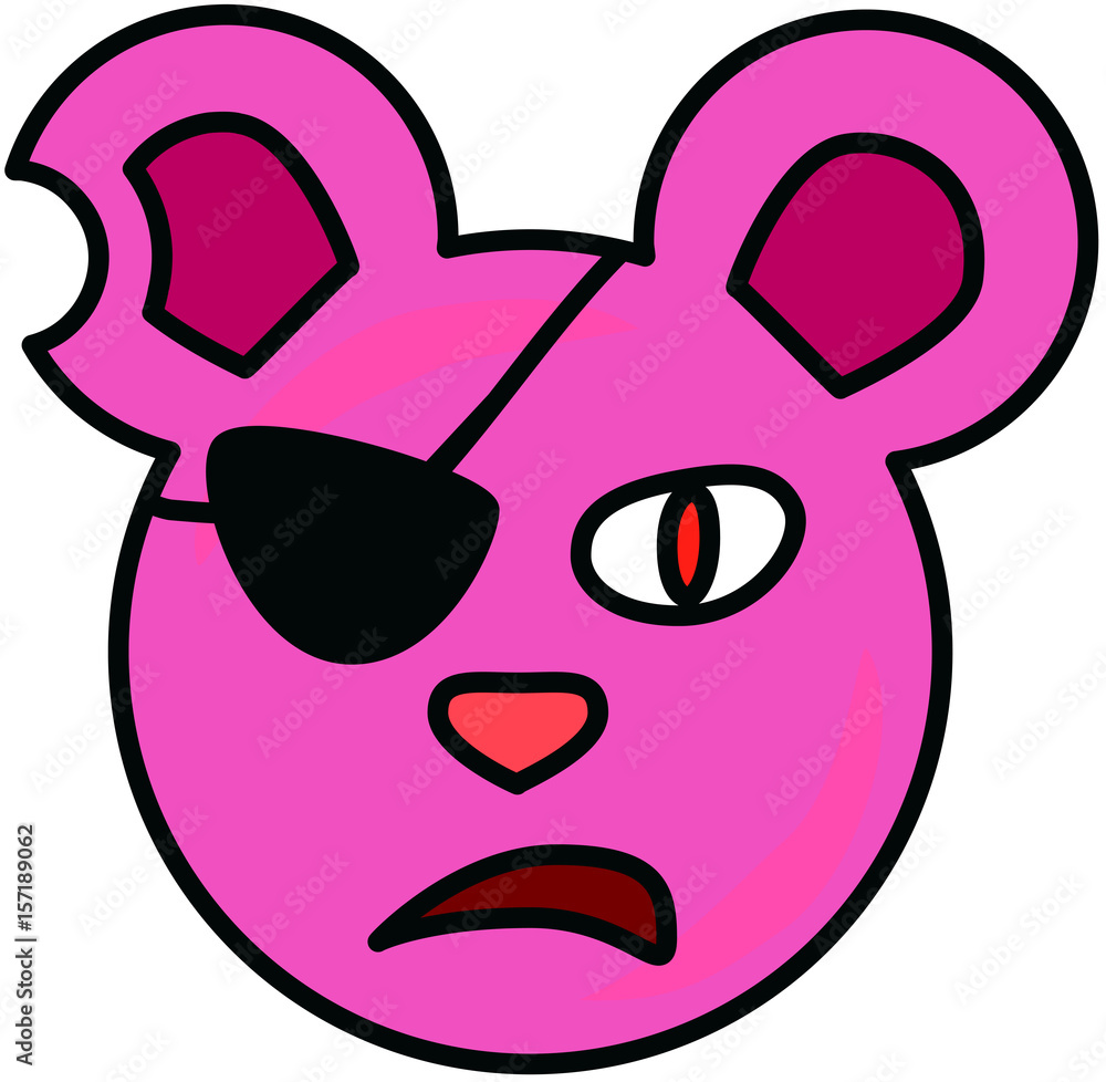 Naklejka premium Angry Pirate Mouse Face Vector