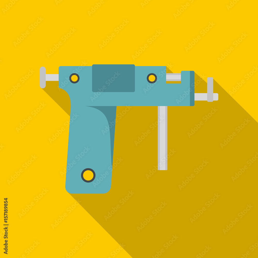 Piercing gun icon, flat style Piercing gun icon, flat style